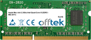 Mac Mini 2.3Ghz Intel Quad-Core I5 (DDR3 - Mid 2011) 4GB Modul - 204 Pin 1.5v DDR3 PC3-10600 SoDimm