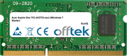 Aspire One 753 (AO753-xxx) (Windows 7 Starter) 1GB Modul - 204 Pin 1.5v DDR3 PC3-8500 SoDimm