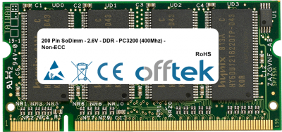  200 Pin SoDimm - 2.6V - DDR - PC3200 (400Mhz) - Non-ECC 1GB Modul