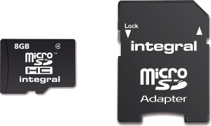 Integral Micro SDHC (Mit Adapter) (Class 4) 8GB Karte (Class 4)