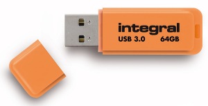 Integral Neon USB 3.0 Flash Laufwerk 64GB Laufwerk (Orange)